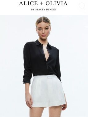 ALICE + OLIVIA Conry Classic Elegance Linen Pleated short Size 10